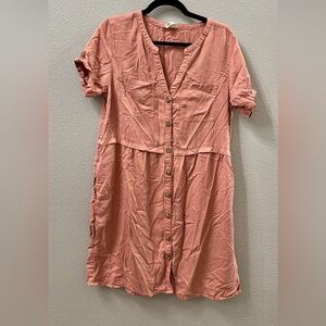 Pink Button-Down Dress large